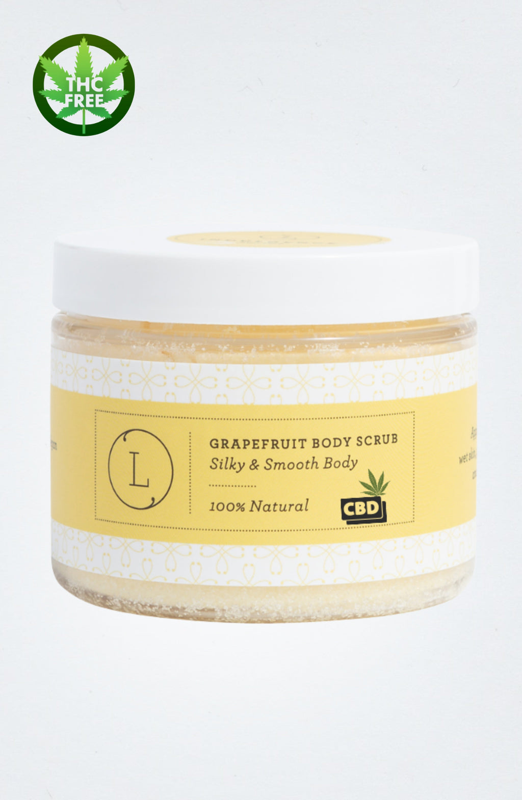 CBD Grapefruit Body Salt Scrub with CBD - Moisturizing and fresh (THC free)